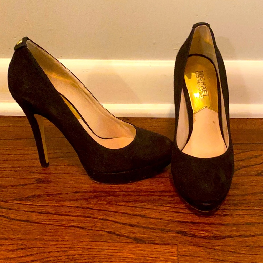 Michael Kors black suede 5 inch heels